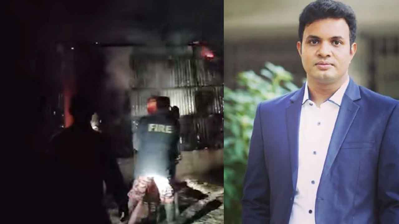 ছাত্রলীগ সভাপতি সাদ্দামের বাড়িতে আগুন